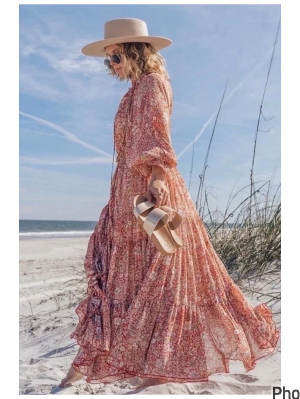Free People Floral Tiered Maxi Dress S NWOT